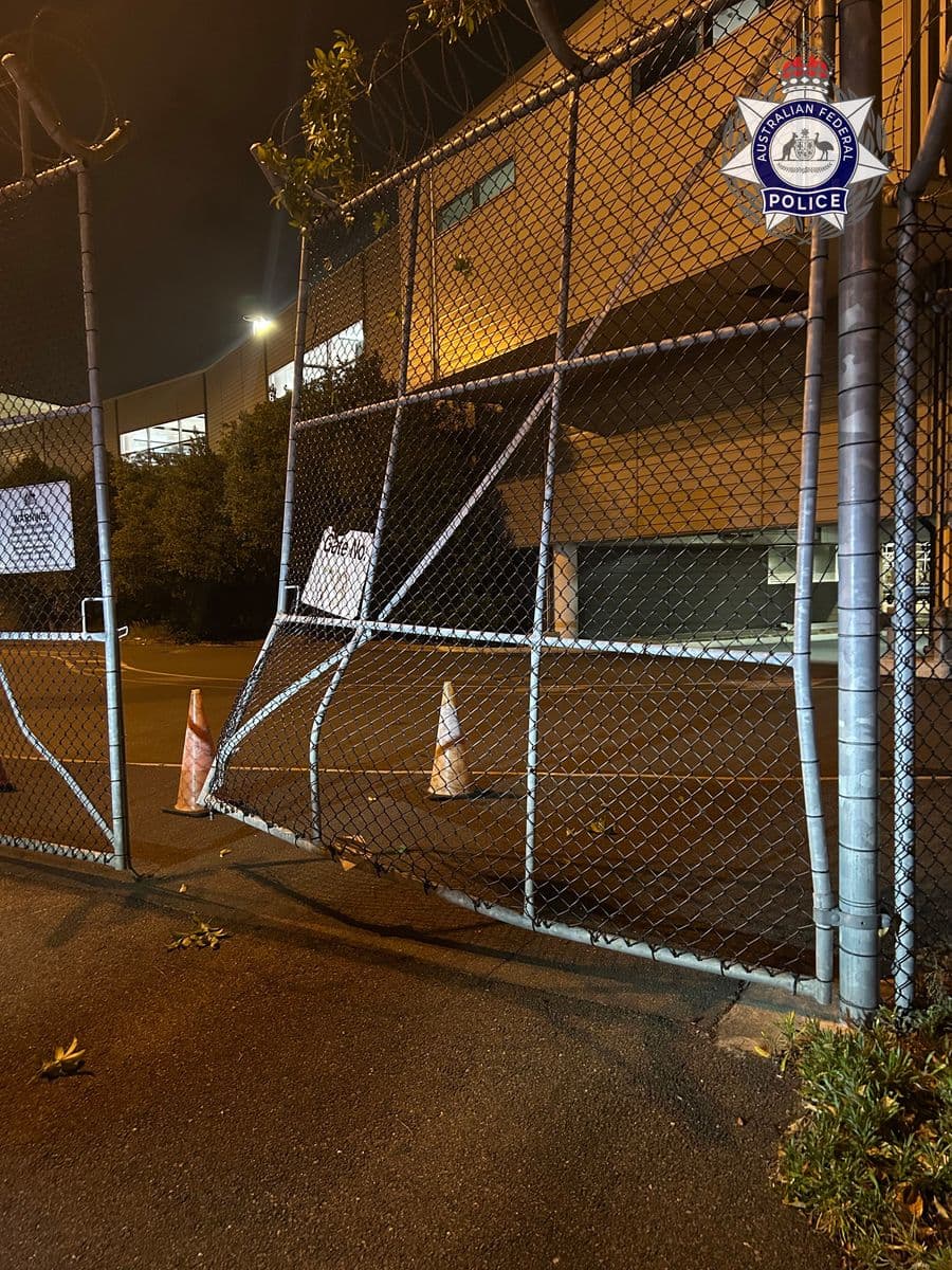 Damaged airside gate at Brisbane Airport’s international terminal.