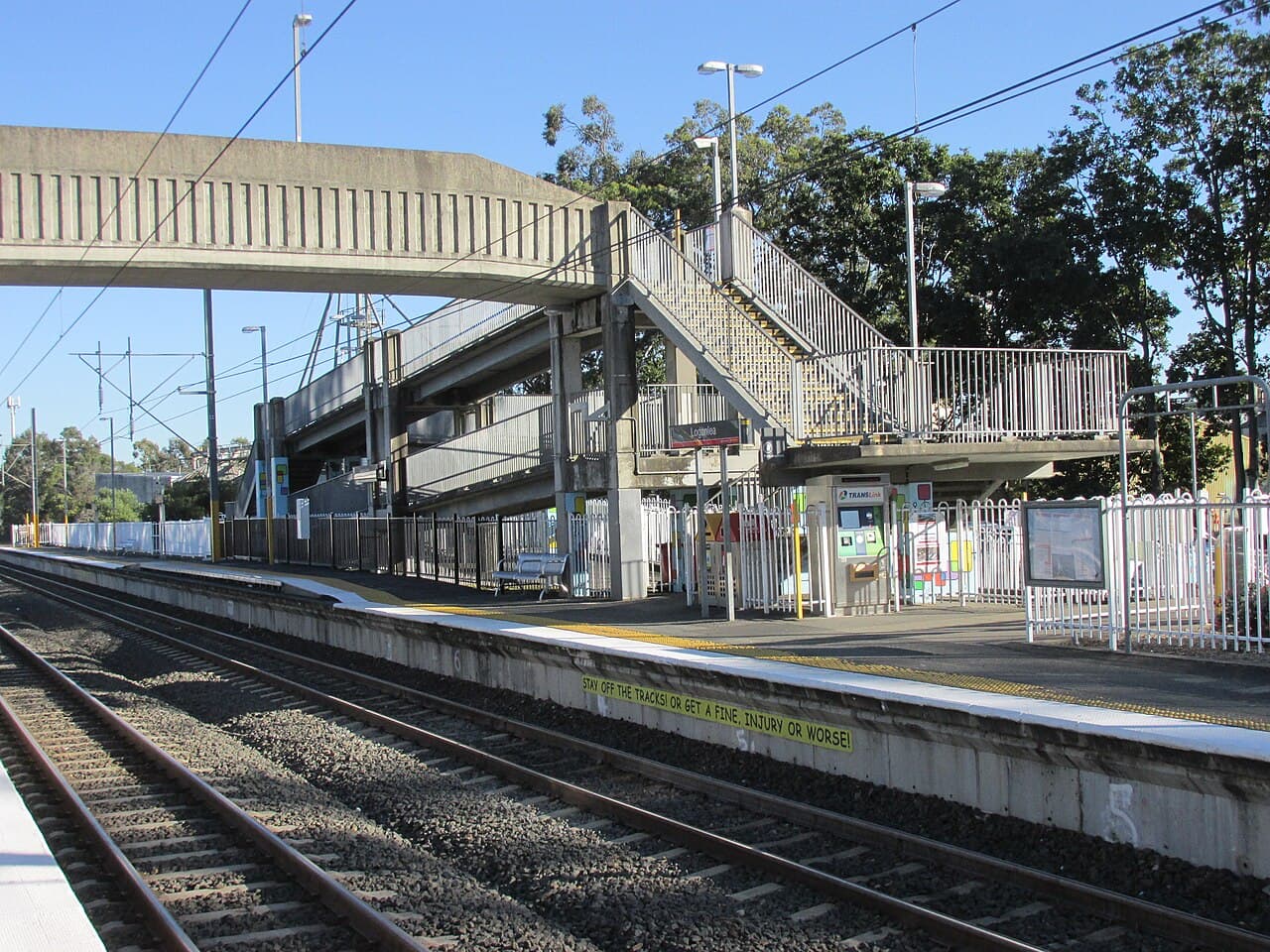 Loganlea railway station platform and passenger shelters